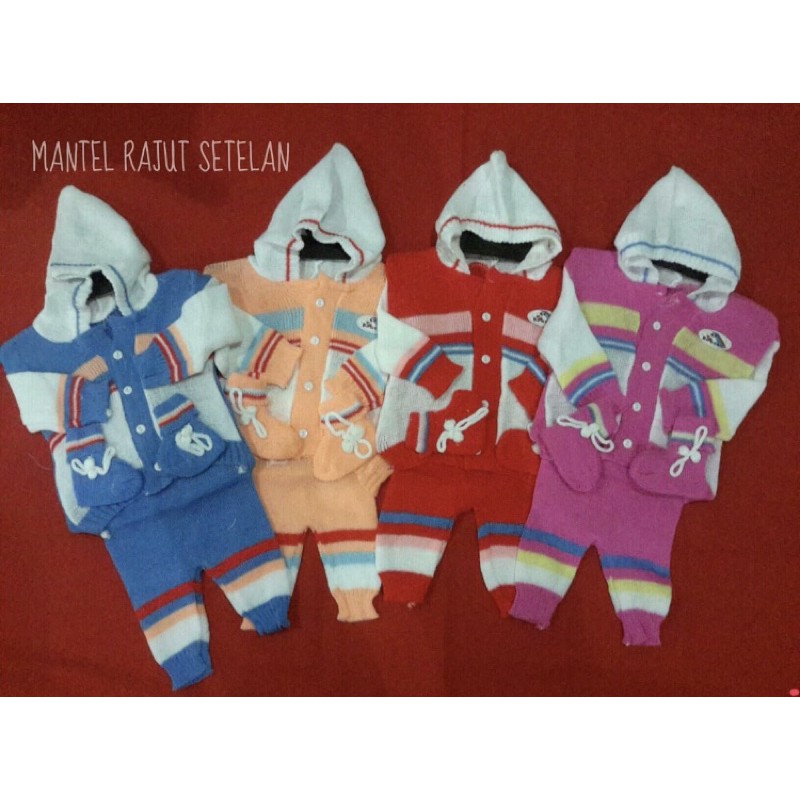 Setelan rajut/mantel rajut/mantel rajut Setelan boboko