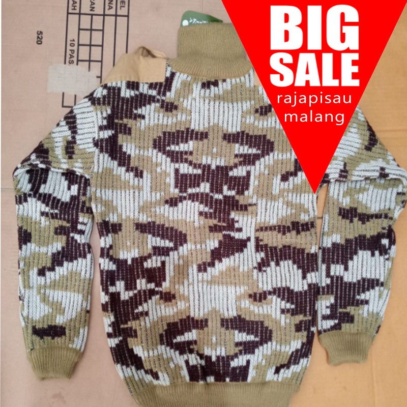 Sweater Pria Army Loreng Hitam Hijau Sweater Rajut LORENG PBB Terbaru