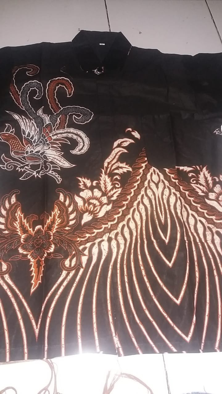 Atasan Batik~bswart Batik Hrb026 Kenongo Hem Pendek Padi Pekalongan Batik Pria Murah Modern Grosir 1