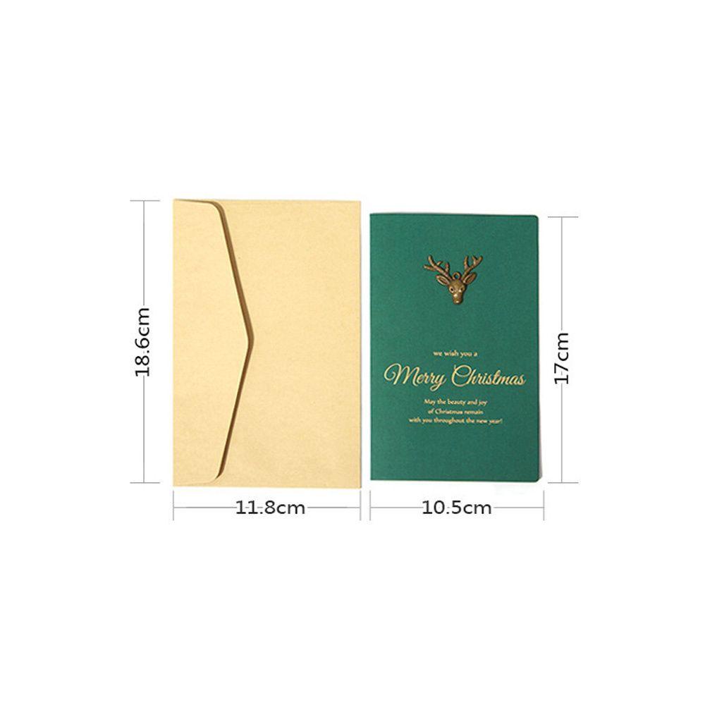 R-flower Gold Embossed Chrismas Card Merry Christmas Kartu Pesan Berkah Xmas Pesta Undangan Surat