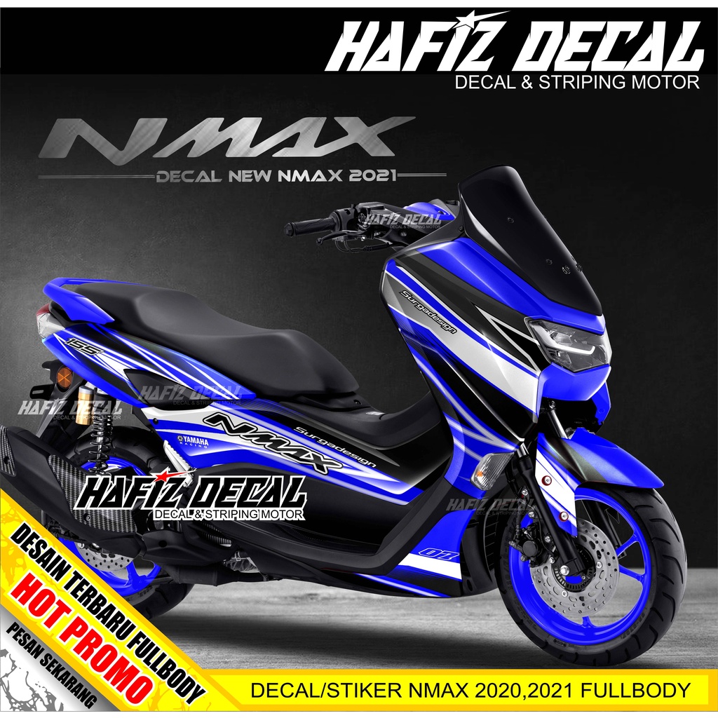 DECAL NMAX BIRU HITAM , DECAL NMAX NEW, DECAL NMAX 2021 BIRU, DECAL NMAX 2020, DECAL NMAX 2021