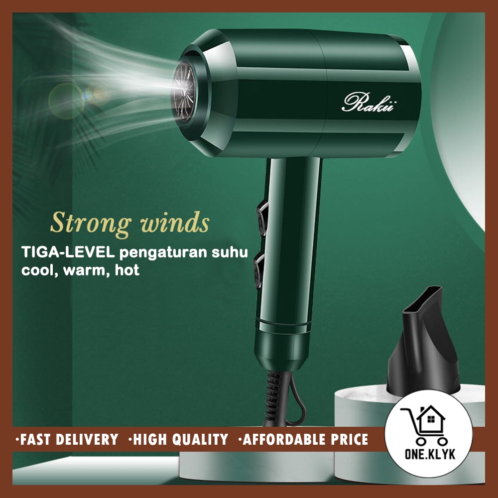 Hair Dryer Kode R8030 Rakii Noise Reduction 2 in 1 | Hair Dryer Ion Melembutkan Rambut | Hair Dryer Pengaturan Suhu dan Kecepatan