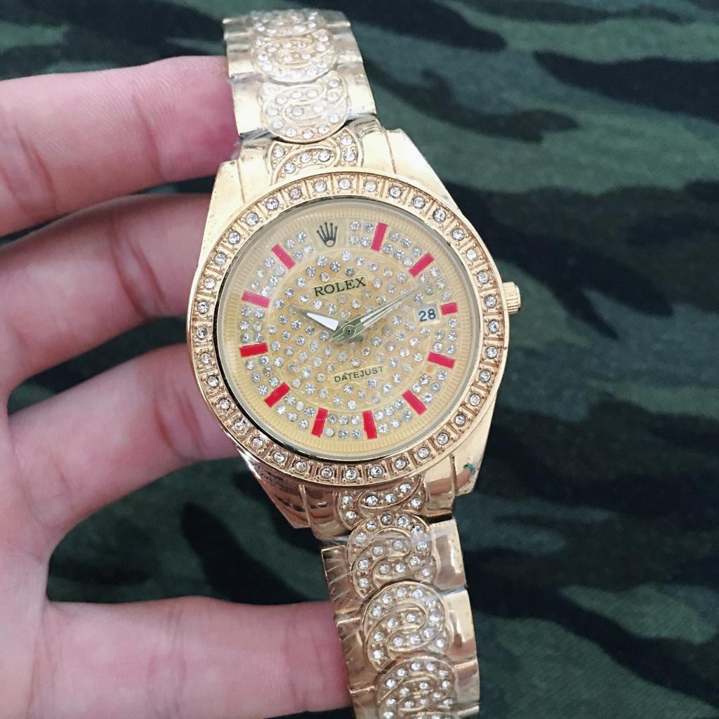 JAM TANGAN ROLEX WANITA KW TANGGAL AKTIF STAINLESS DIAMOND