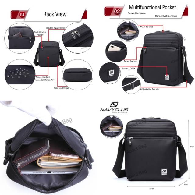 Navy Club Tas Selempang Waterproof/Tahan Air Tablet Ipad Tahan Air 65551