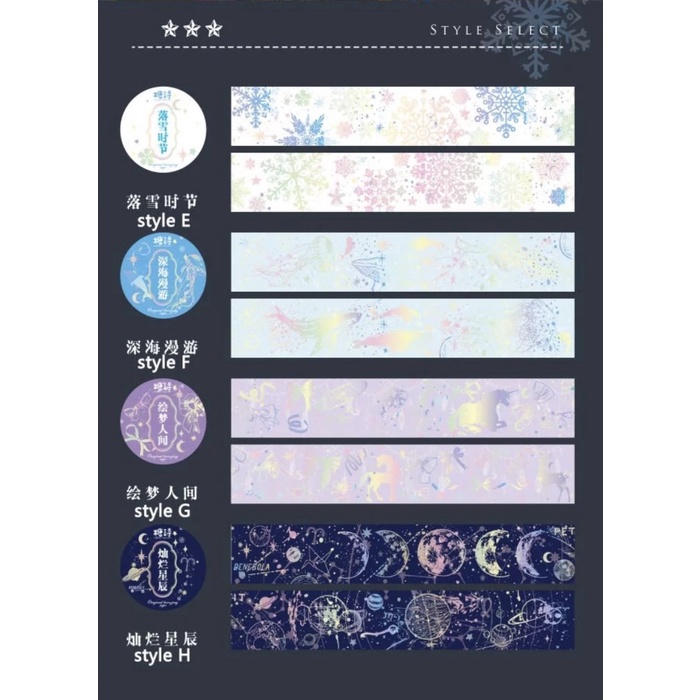 

Jualan Washi Tape Selotip Antariksa Langit Glitter Berkualitas