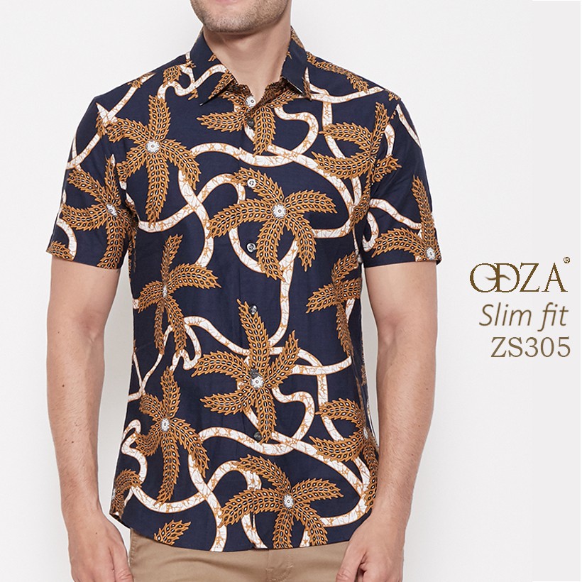 Odza Baju  Etnik Pria  Kemeja Pria  Lengan Pendek Baju  Batik 