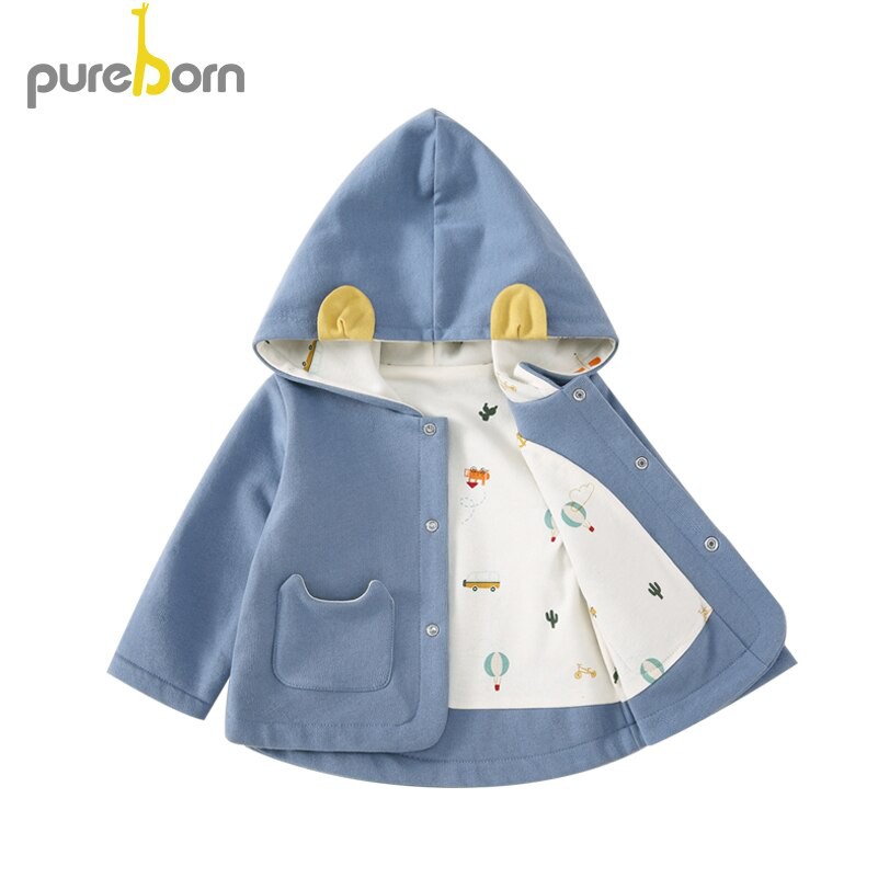 pureborn Infant Toddler Baby Boys Long Sleeve Hooded Jacket Warm Coat Outfit