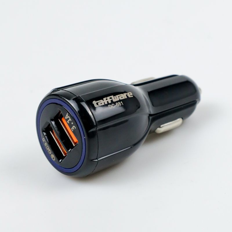 Fast Charging Car Dual USB charger Mobil dengan Lampu LED