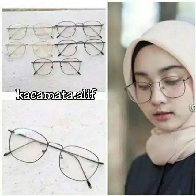Kacamata Korea Besi Kotak | Fashion wanita / pria | Kacamata minus / antiradiasi