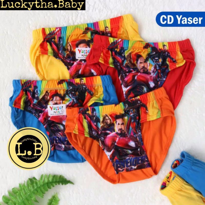 CD anak Yasser s.m.l  motif karakter avengers / CD anak super Hero/ celana dalam Yasser avengers