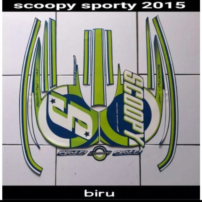 STRIPING HONDA SCOOPY FI 2015 BIRU