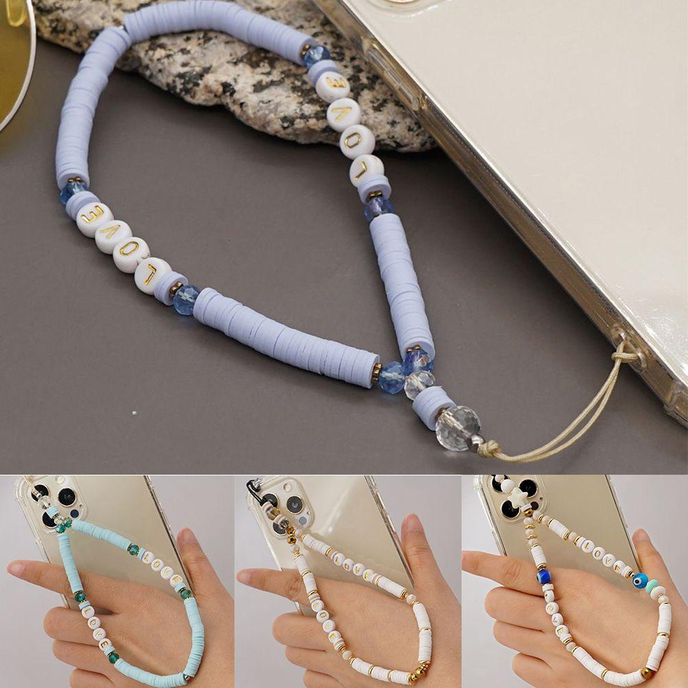 Top Ponsel Rantai Gantung Rantai Mutiara Pergelangan Tangan Lanyard Kunci Aksesori Ponsel Boho Ornamen Anti Hilang