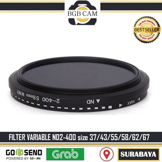 FILTER VARIABLE ND ND2-400 size 37mm / 43mm / 46mm / 55mm / 58mm / 62mm / 67mm / 72mm / 77mm DSLR / Mirrorless