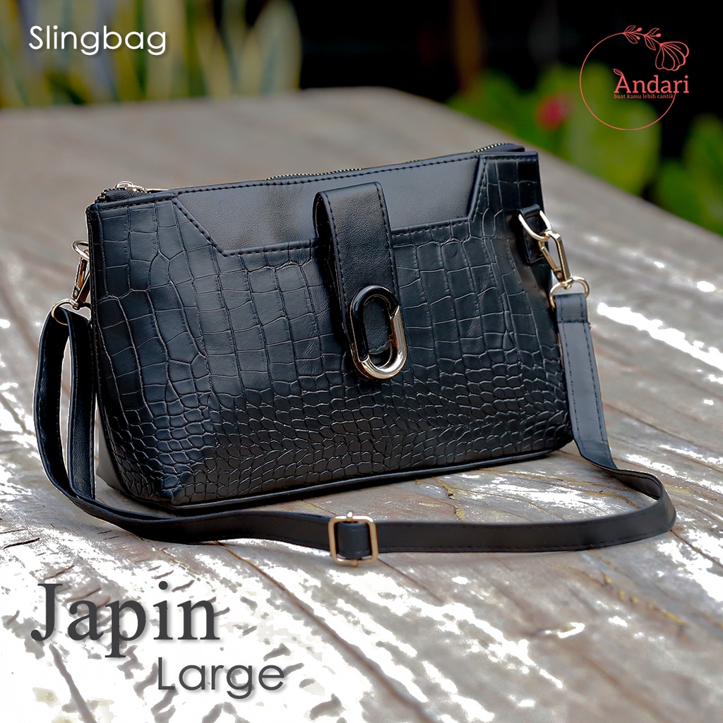 Sling Bag Wanita Motif Croco Terbaru &amp; Murah JAPIN Bag by ANDARI