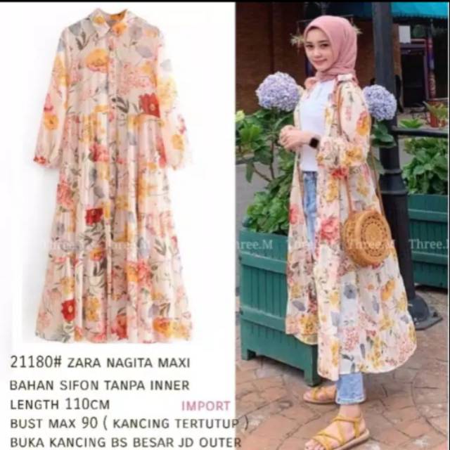 Tunik Nagita Zara Bangkok Premium Import