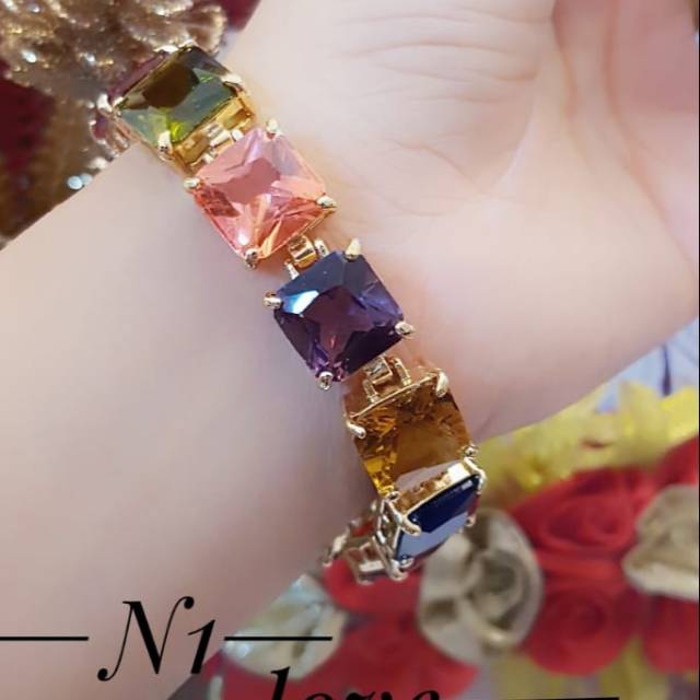 Xuping Gelang batu warna warni