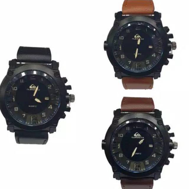 Terima Cod)Jam Tangan Pria QS Tanggal Aktif Kecil(Strap Kulit)Dikirim Dari Jakarta)