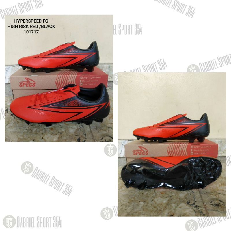 Sepatu Sepak Bola Specs Hyperspeed FG High Risk Red [ 101717 ]