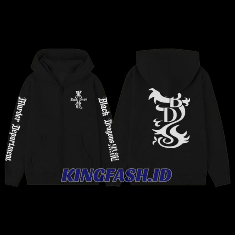 Cod/Jaket ZIPPER anak black dragon Tokyo revengers