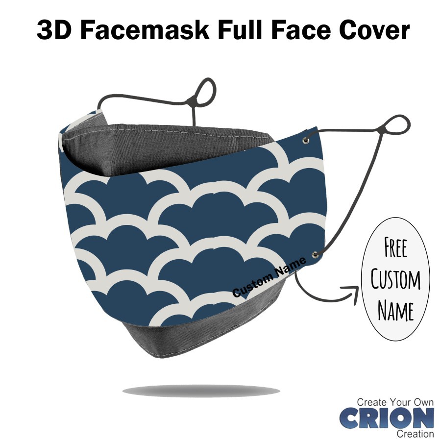 Crion - Masker 3d Full Face Cover Japan Pattern series - antibacterial