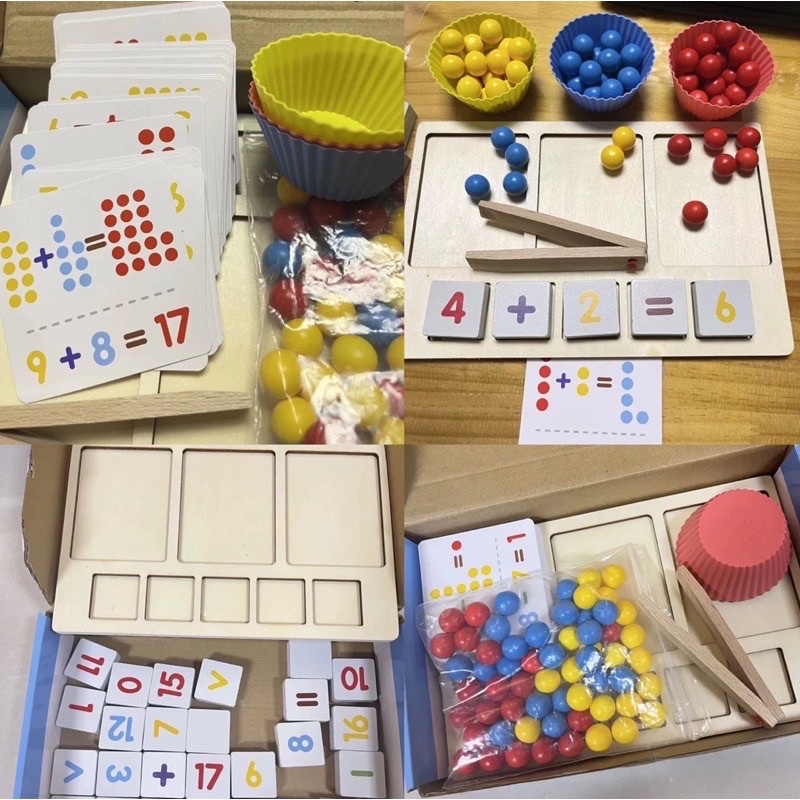 montessori clip beads counting color sorting math toys mainan edukasi berhitung mengenal warna mainan matematika - kado anak - hadiah anak