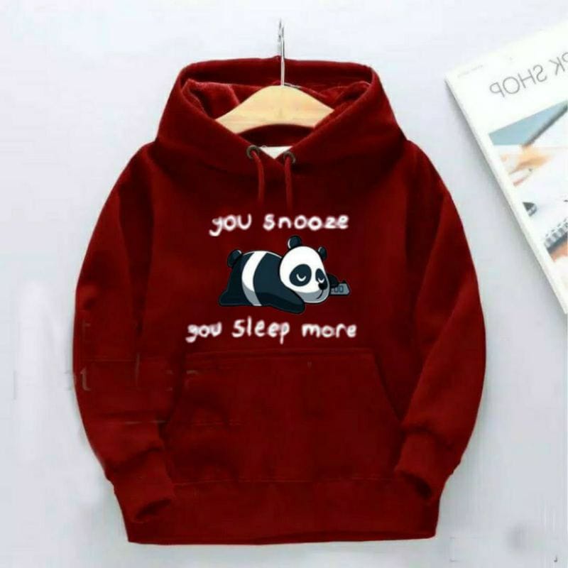 Sweater Hoodie Anak Perempuan Lucky Bear Usia 6-12 Tahun