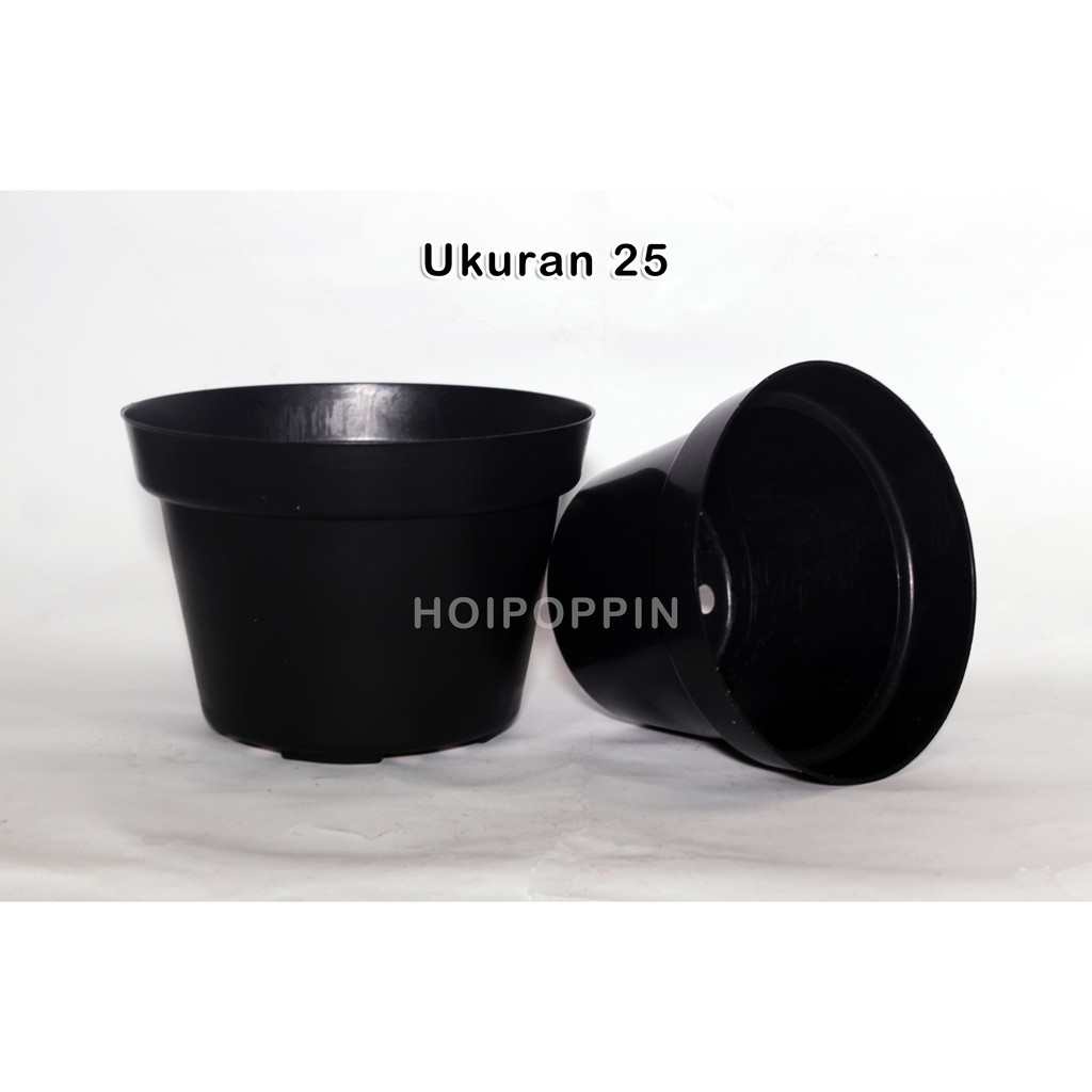 HPP - GROSIR POT 25 HITAM / POT 25 HITAM / POT PEMBIBITAN / POT HARGA GROSIR / POT POLOS HITAM