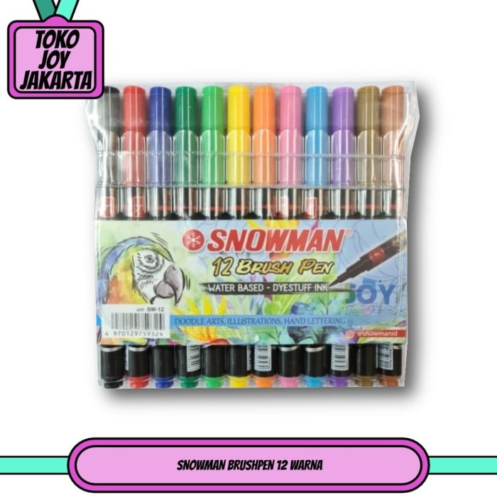

SNOWMAN 12 BRUSHPEN / BRUSH PEN / KUAS KALIGRAFI WARNA 12