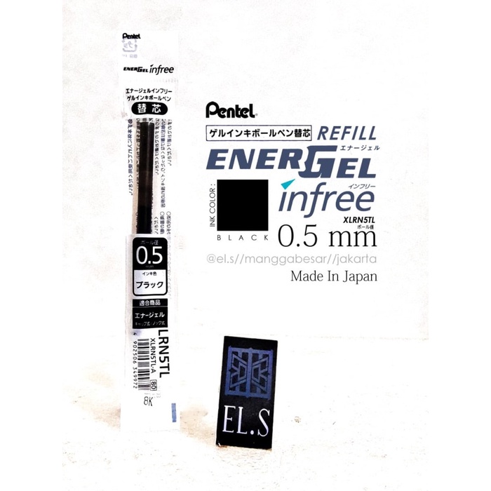 

NEW Pentel Energel Infree 0.5 Black Refill
