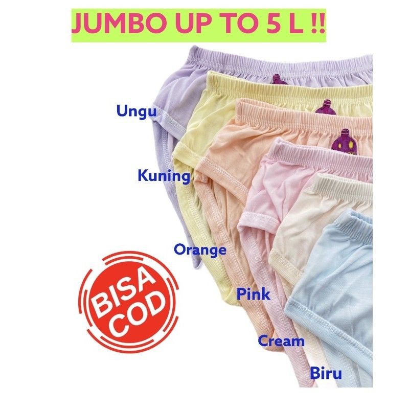 Celana Dalam Wanita jumbo/BiG size warna soft