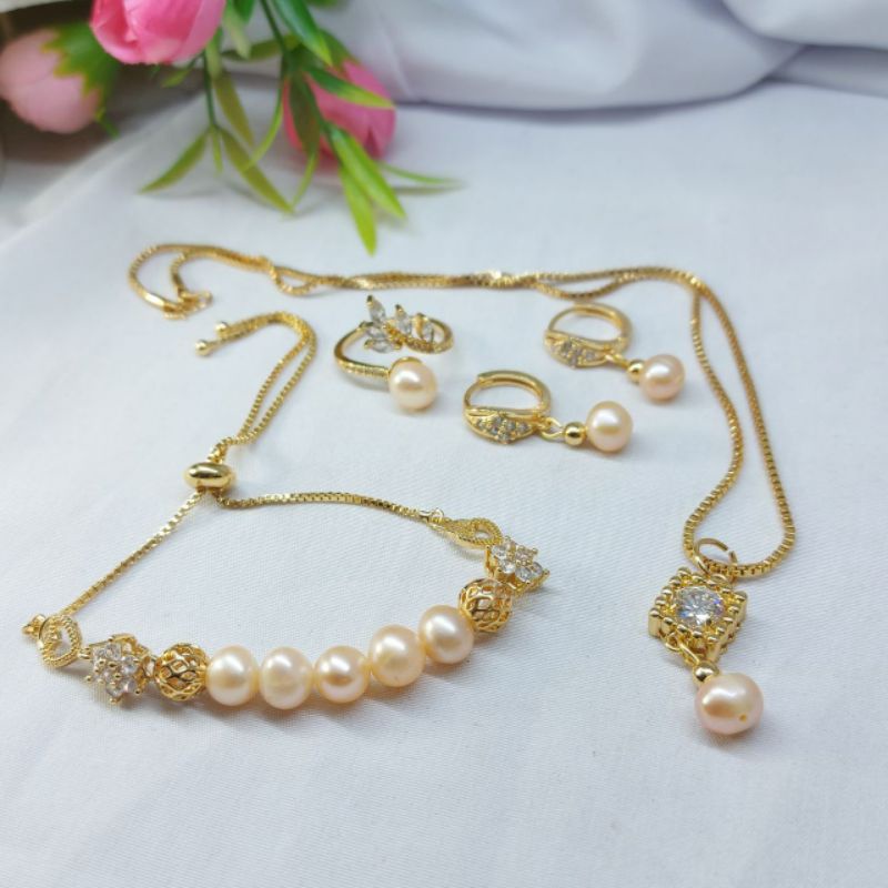 set perhiasan lapis rhodium