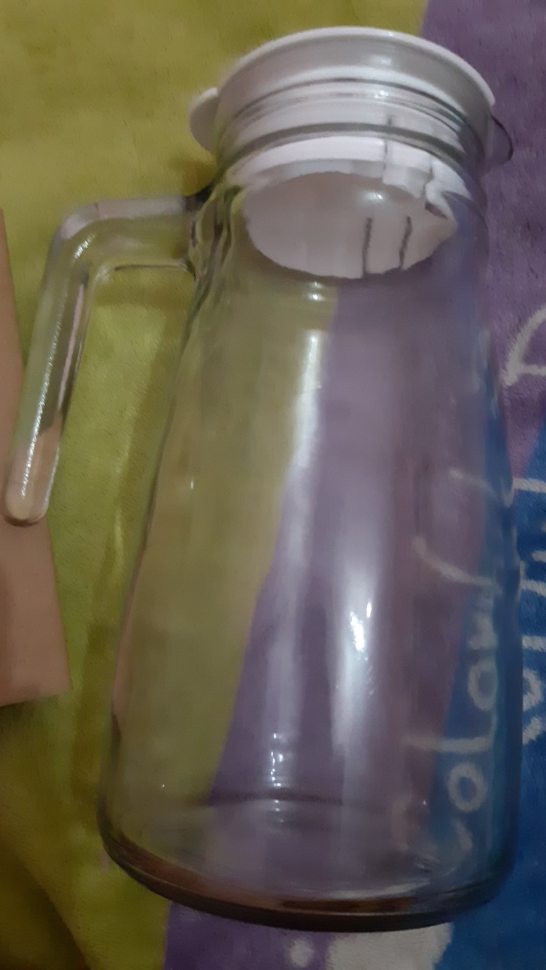 Pitcher Kaca 1 Liter Bulat Dengan Tutup - Teko Kaca Berkualitas