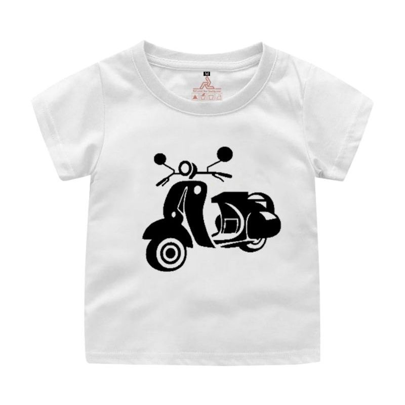 Atasan Kaos Baju Anak Anak Laki dan Perempuan Unisex Baju Anak Motif Scooter Vespa Kaos Dsitro Anak Sablon DTF Umur 2 3 4 5 6 7 8 9 Tahun Uxlo Fashion