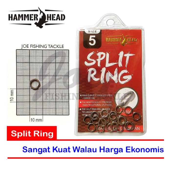 Hammer Head Split Ring No 5 - Silver