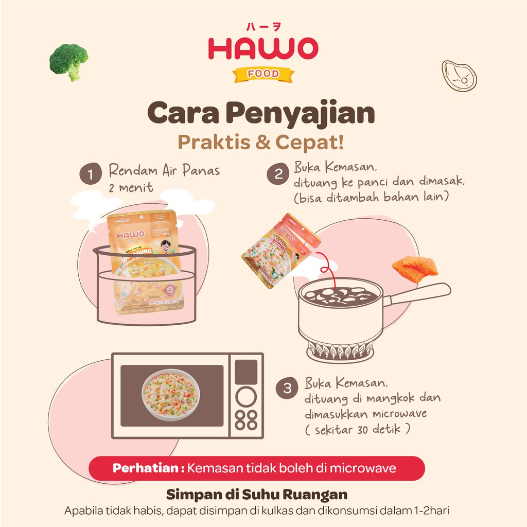 HAWO Food Bubur Siap Saji ( 12 Bulan Keatas) 120gr