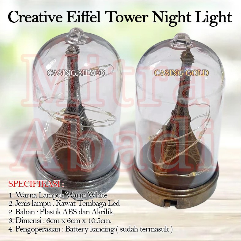 Dekorasi Lampu Malam Menara Eifell / Creative Eiffel Tower Night Light