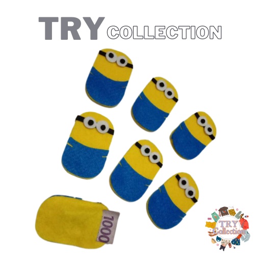 

[TRY COLLECTION] Amplop Lebaran DIY Isi 10 Pcs | Amplop Desain Kartun Minion Berbahan Dasar Kain Flanel | SKU : AL-MNN