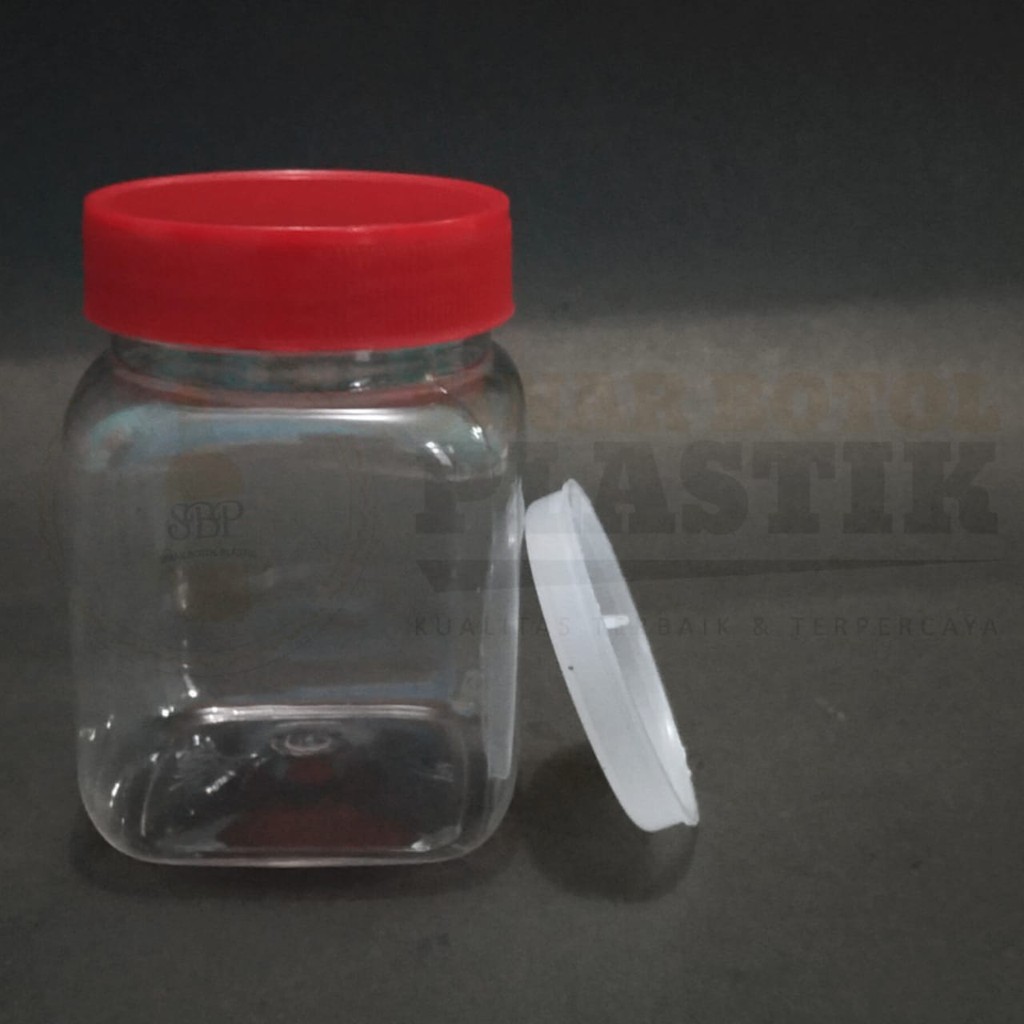 Botol Plastik 200 Ml - Merah Toples Kotak 200 Ml / Murah