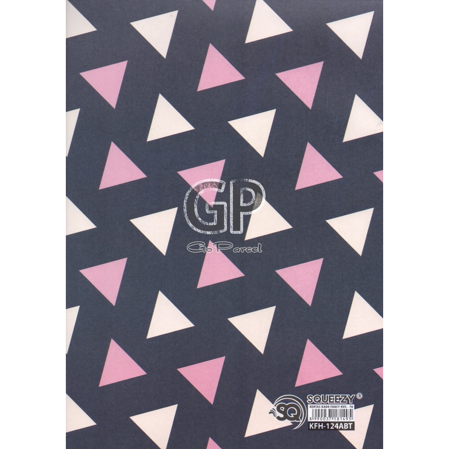 ( 5 Lembar ) KERTAS KADO SQ DOFF - GIFT WRAPPING PAPER ABSTRAK / ABSTRACT / SEGITIGA / DOT POLKADOT PINK/ TRIANGLE