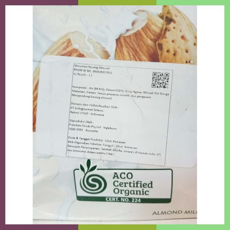 

Almond Milk Australia'S Own Organic Uht 1 Ltr Gluten Free Vegan Friend