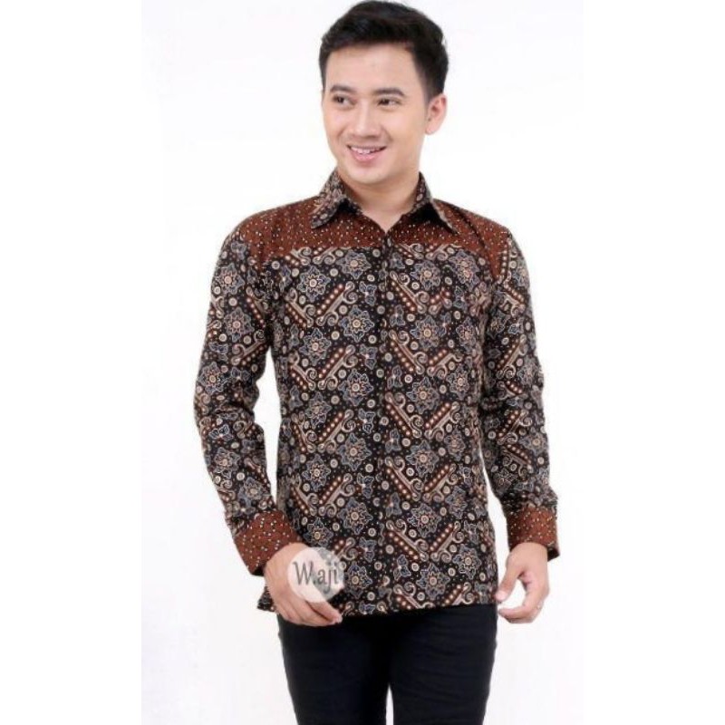 Batik Couple Keluarga Modern Sania Ruffle Ori Ndoro Jowi Dnt Motif mataram-Kemeja