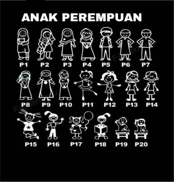 Sticker Happy Family cutting stiker kaca mobil murah