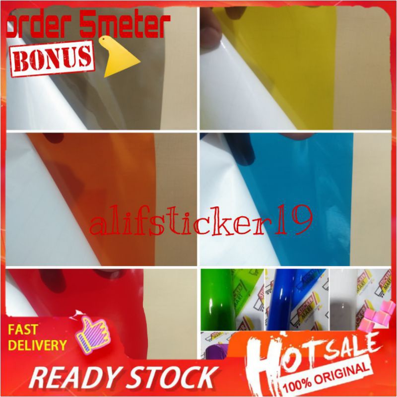 Skotlet Transparan Stiker Hibrid Skotlet Motor Warna Hitam Merah Transparan Sekotlet Motor