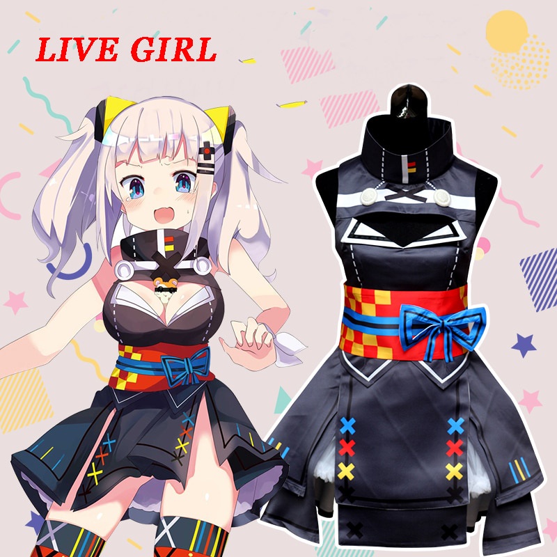 PREORDER Anime Kaguya Luna Dress KaguyaLuna Black Cosplay Costumes Sets Dress For Women Girls Clothe