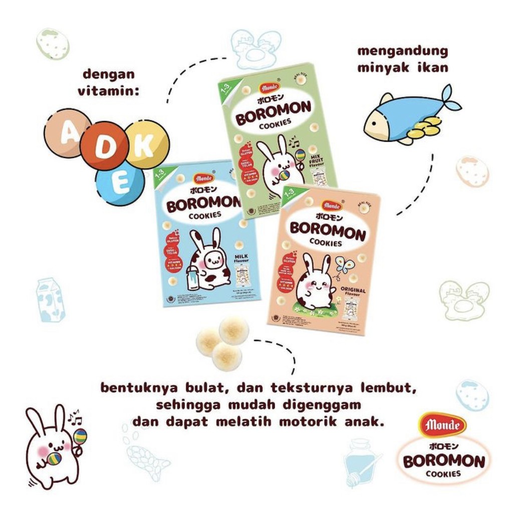 Biskuit Monde Boromon Cemilan Sehat Mpasi / Monde Pola Snack / Monde Eggroll