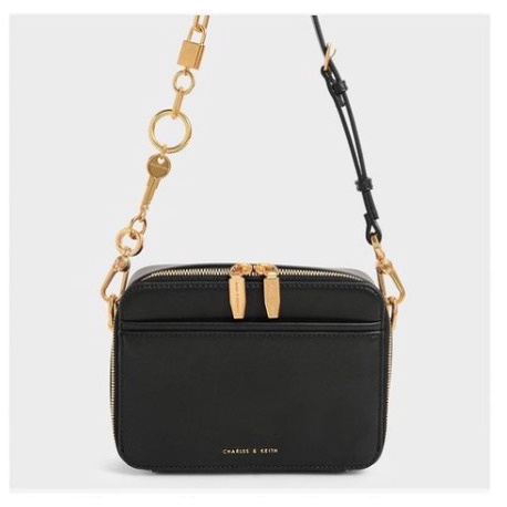 CK Chunky chain handle two way zip bag