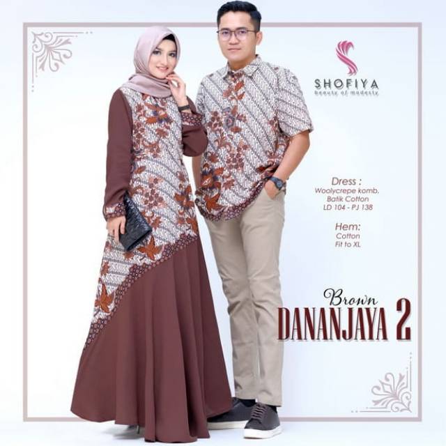 Gamis Shofiya Batik / Jual Gamis Batik Couple Andrawina Kemeja Batik