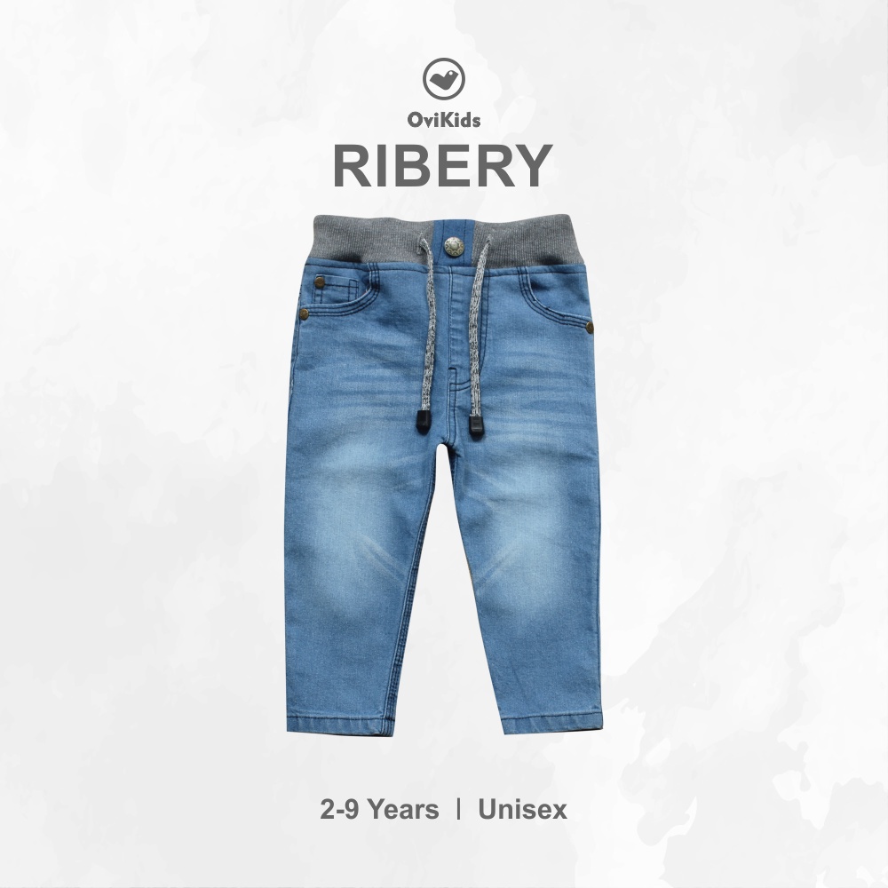 OVIKIDS RIBERY-Celana Jeans MARTY - Panjang Anak Celana Rib Laki-Laki Perempuan (2-9 Tahun)