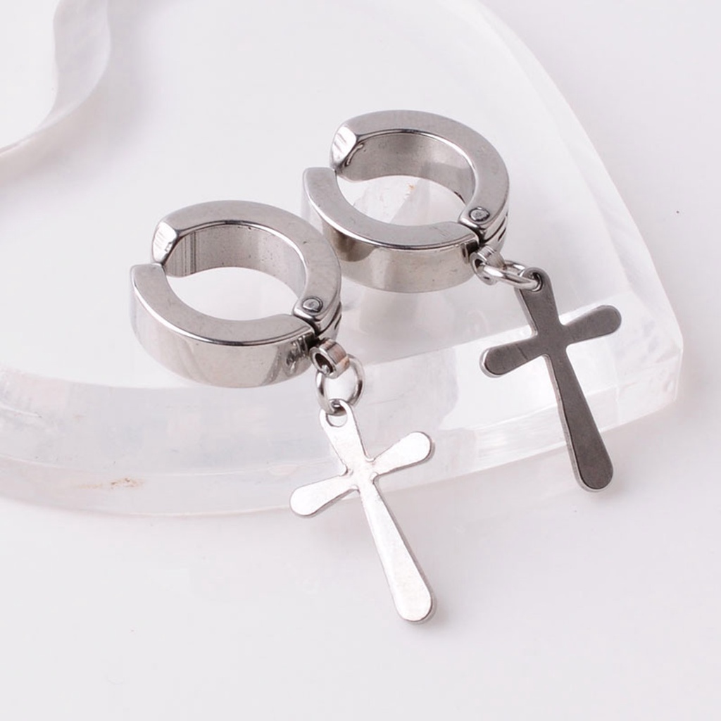 Hu Hu Hu Hu Hu Alat Bantu Pasang Kacamata♡ 1pc Anting Hoop Bahan Stainless Steel Gaya Korea Untuk Unisex