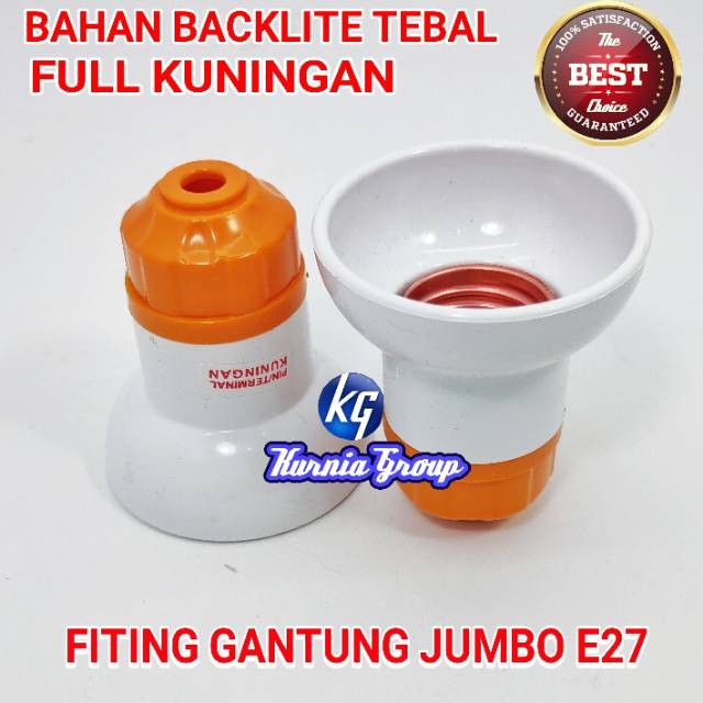 FITING GANTUNG JUMBO E27 TEBAL KUNINGAN DUDUKAN RUMAH TEMPAT BOHLAM LED PLC DIGANTUNG FITTING PITING